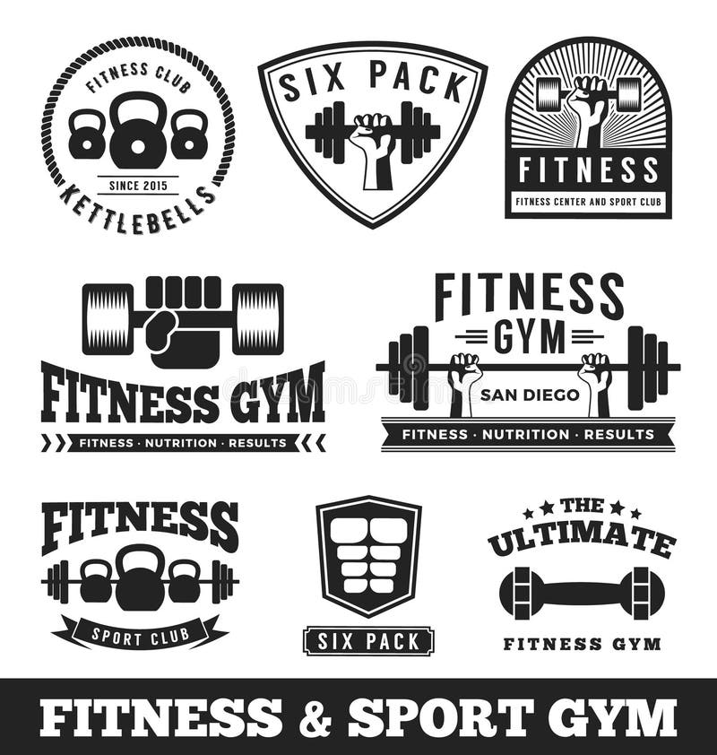 Download Set Of Fitness Gym And Sport Club Logo Emblem Stock Vector ...