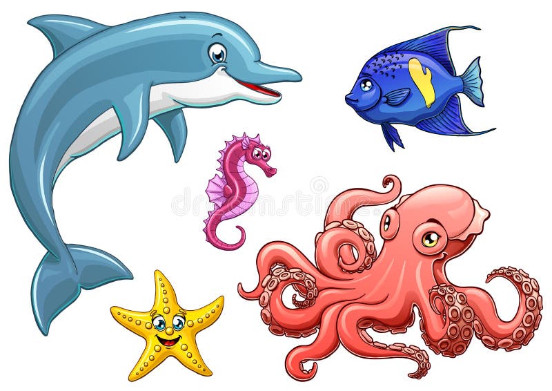 Set Five Cute Marine Animal Black on White Stock Vector - Illustration of outline, dolphin: 85751343 Set Five Cute Marine Animal Black on White Stock Vector - Illustration of outline, dolphin: 85751343