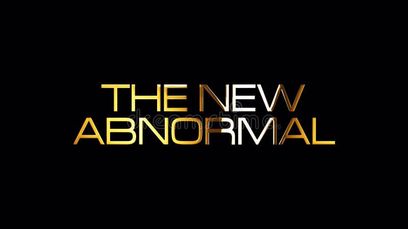 Set of five New Normal golden text word with light animation effect. The new abnormal, The New normal after Covid-19. royalty free illustration