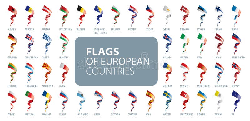 Set of Flags of Europe. Vector Illustration Stock Vector Illustration