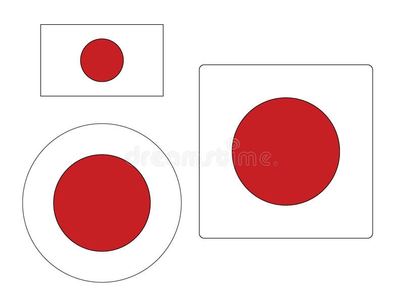 Set of Flags of Japan royalty free illustration