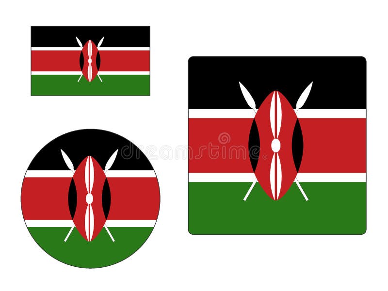 Set of Flags of Kenya vector illustration