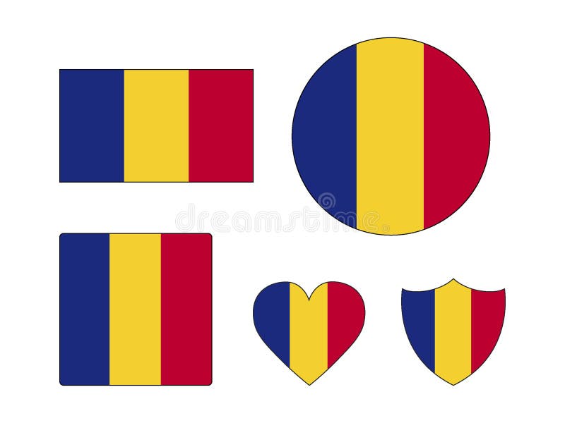 Set of Flags of Romania vector illustration