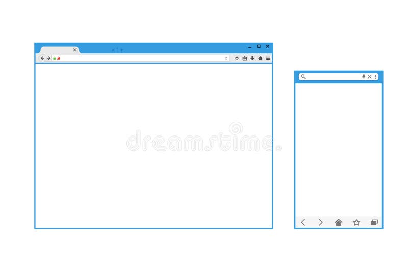 Set of Flat blank browser windows for different devices. vector illustration