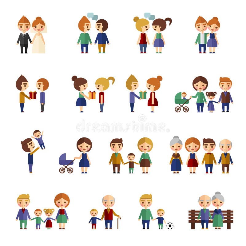 Set of flat people vector illustration Set of flat people vector illustration