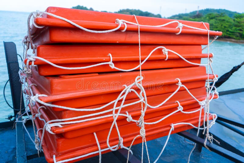 Set of Floating Buoys on the Deck of the Ferry Stock Photo Image of