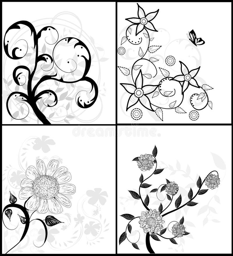 Set of floral backgrounds