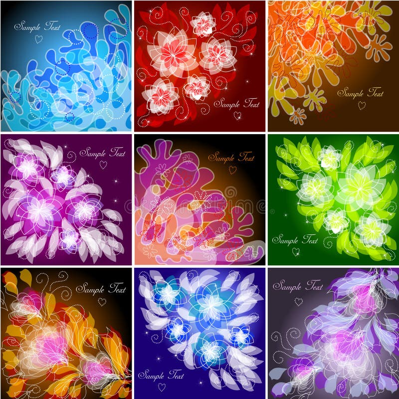 Set of floral backgrounds