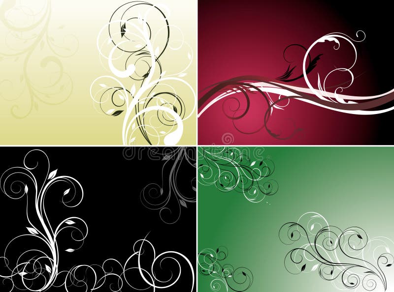 Set of floral backgrounds