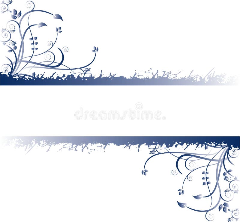 Set of Floral Border Art vector illustration