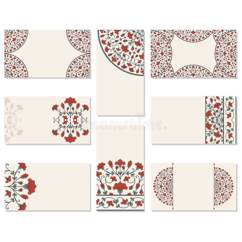 Set of floral business cards stock illustration