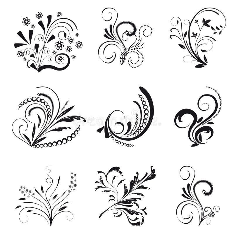 Swoosh Curls Swash Swish with Scribbles and Squiggle Swooshes, S Stock  Vector - Illustration of curls, modern: 122129421