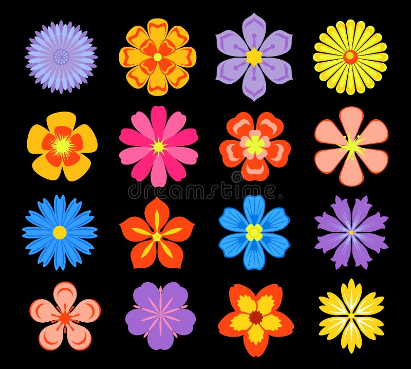 Flowers icon set stock vector. Illustration of botany - 8082520