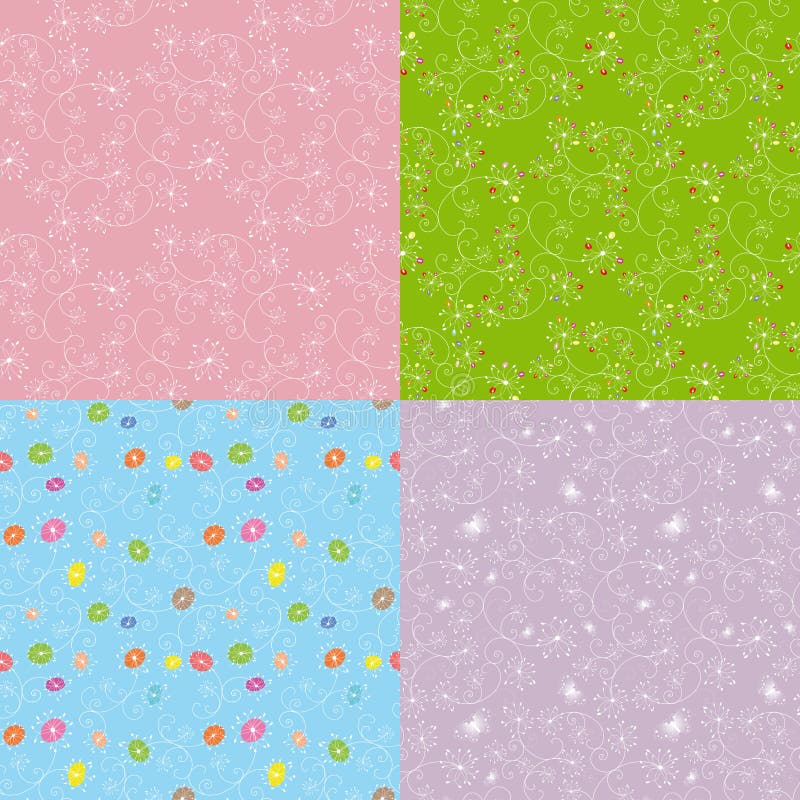 Set of floral seamless pattern stock illustration Set of floral seamless pattern stock illustration