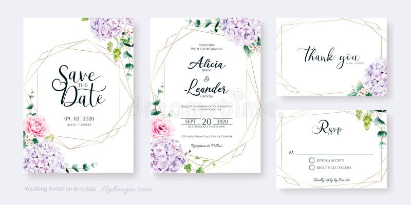 Modern Watercolour Wedding Invitation Day Evening RSVP Save the Date 
