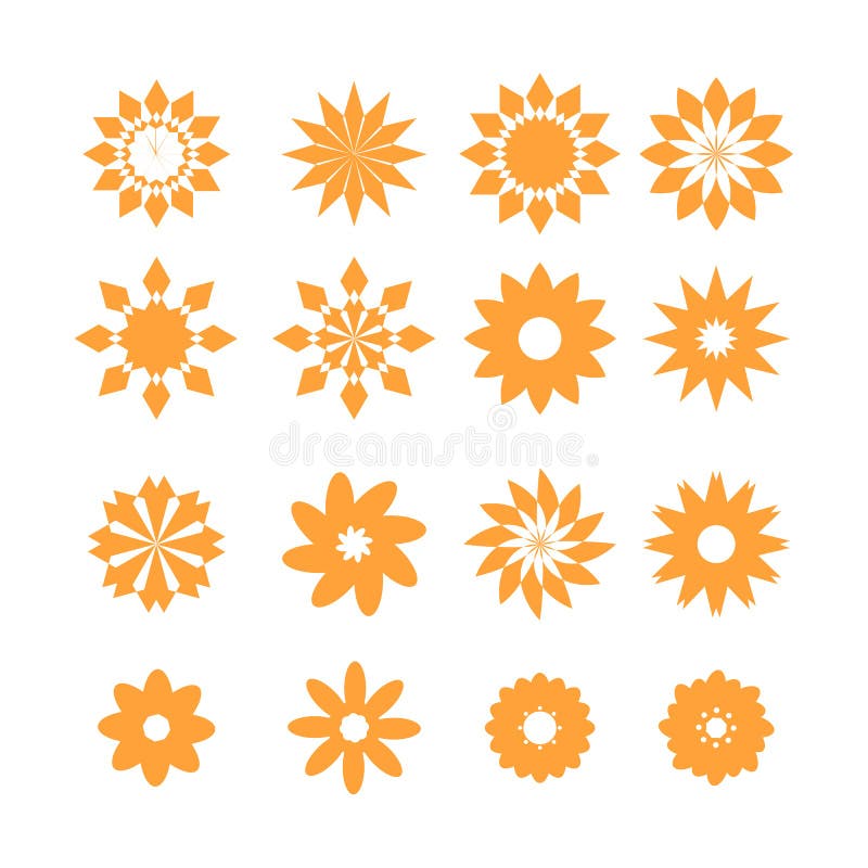 Set of flower icons stock vector. Illustration of graphic - 57200332