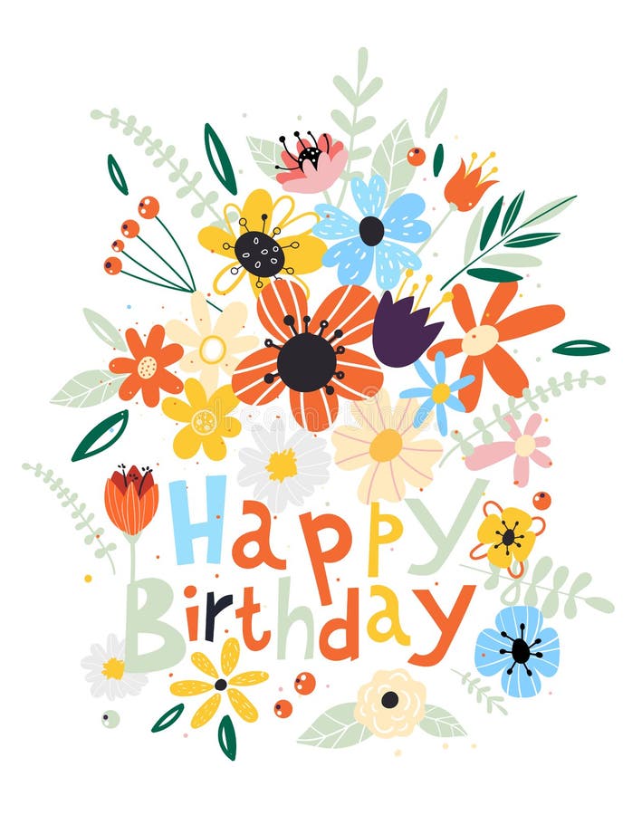 Happy Birthday vector card stock vector. Illustration of celebration ...