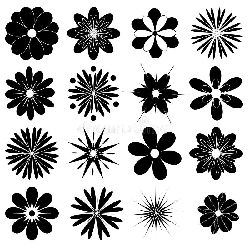 Set of flowers stock vector. Illustration of petal, artistic - 51114447