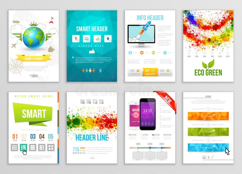 Set of Flyer, Brochure, Background, Banner Designs. Vector Poster Templates. Paint Splashes Abstract Background for Business Card. Web elements