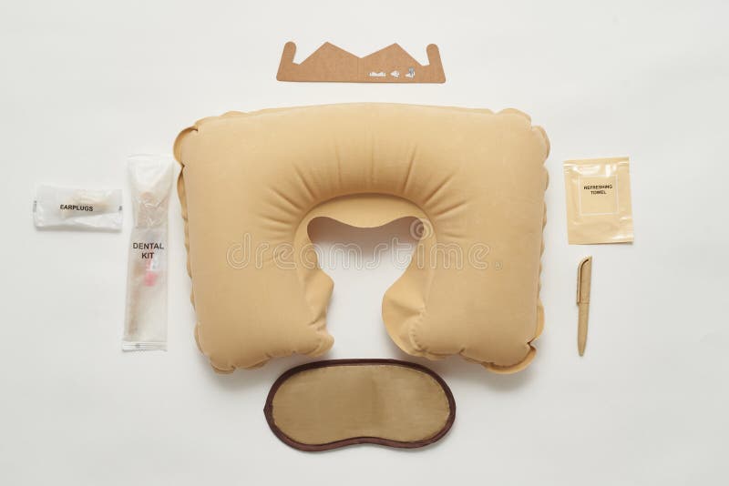 A Set of Flying Accessories in an Airplane Stock Image Image of