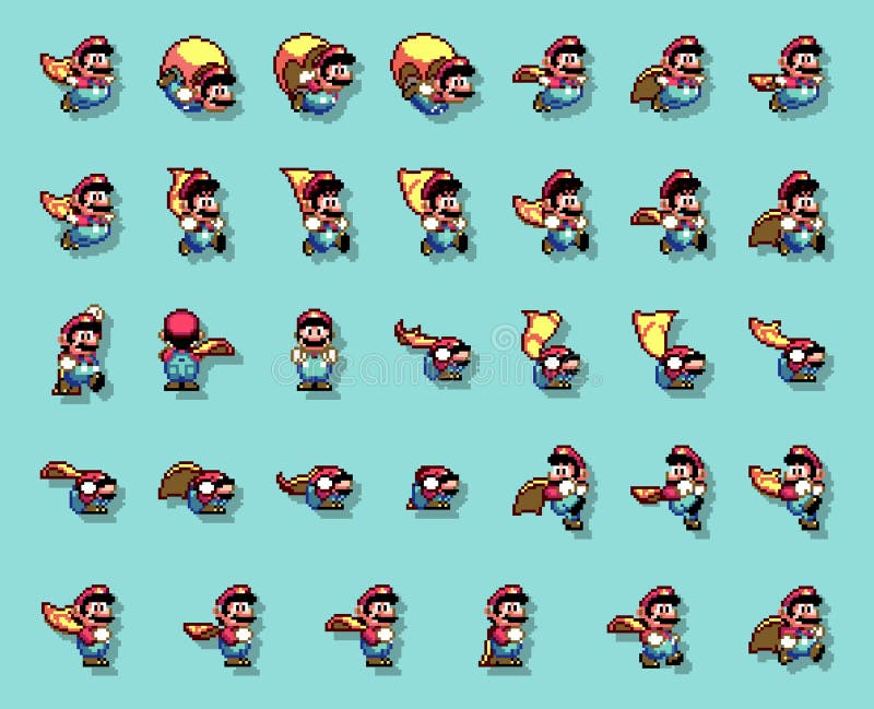 Set of Big Mario Moves, Art of Super Mario World Classic Video