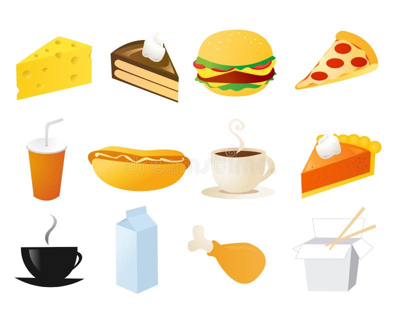Set of food vector icons vector illustration