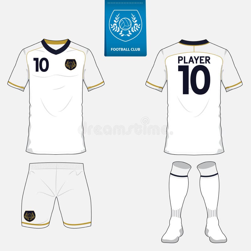 Set of football jersey, soccer kit. Football apparel mock up. Vector