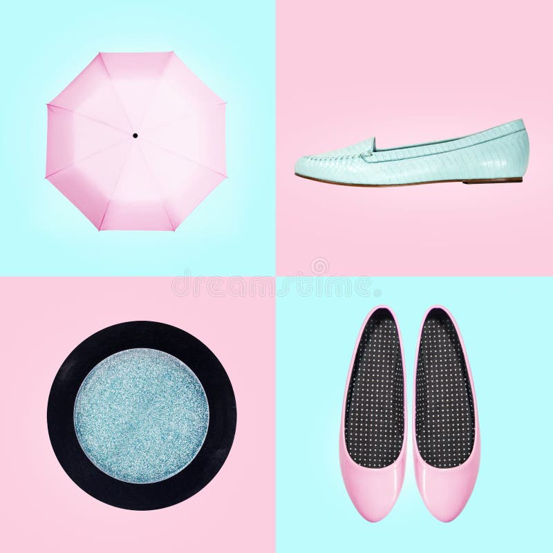 Set of footwear and accessories for women