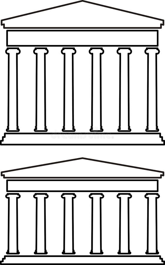Set Formen von Portico, alter Tempel stock abbildung