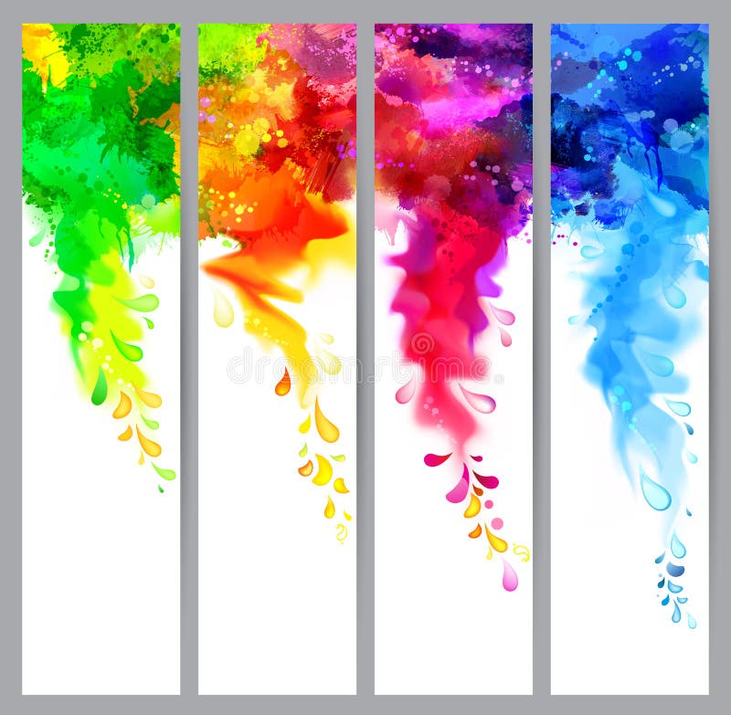 Set of Four Banners, Abstract Headers with Colored Blots. Bright Spots and  Blur. Stock Vector - Illustration of page, holiday: 87389034