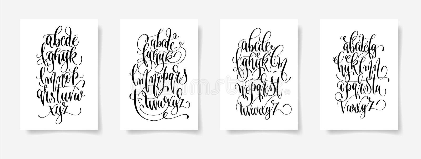 Decorative Hand Drawn Alphabet. Handwritten Brush Font. Modern ...