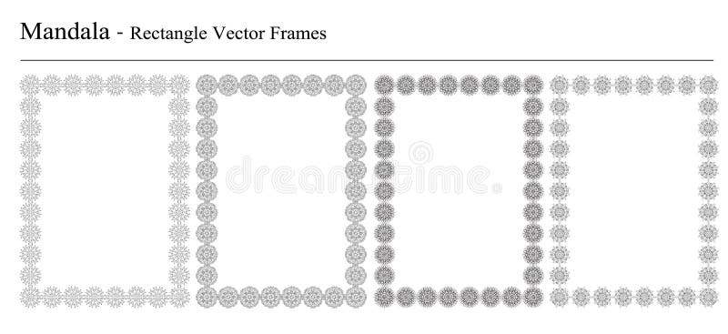Download Set Of Four Mandala Vector Frames Stock Vector - Illustration of drawing, arabic: 57904595
