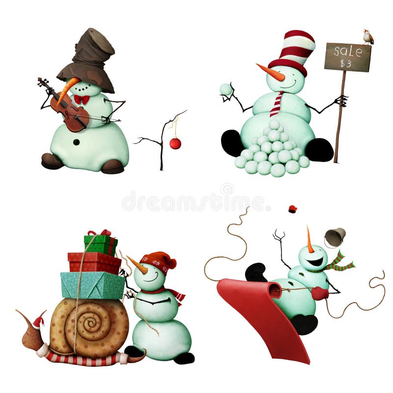 Four snowman.