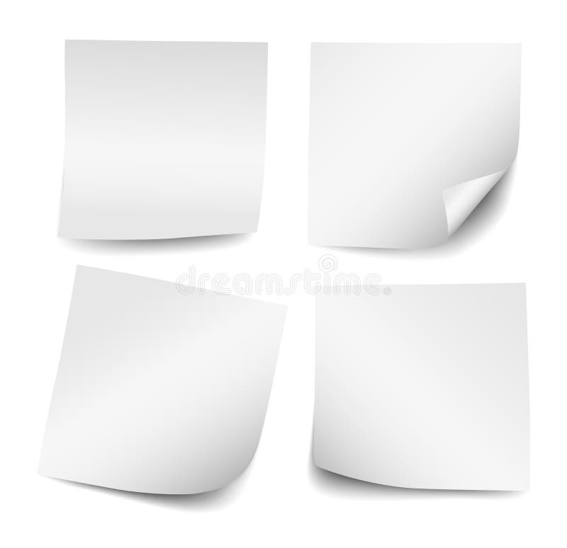 White sticky notes in pile isolated on Royalty Free Vector