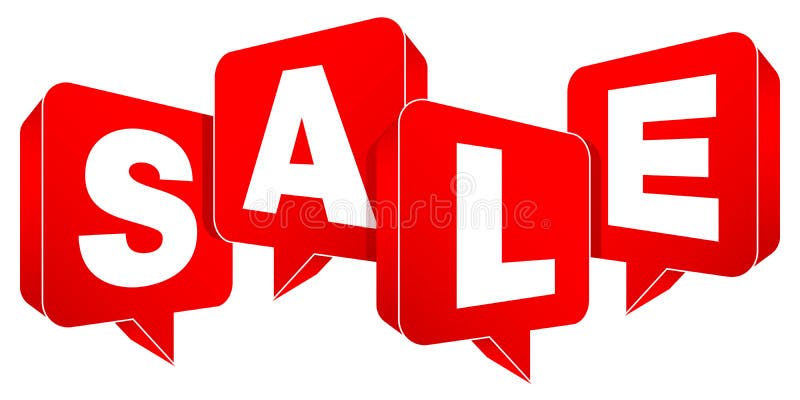 Set Of Four Red Speech Bubbles Sale stock illustration Set Of Four Red Speech Bubbles Sale stock illustration