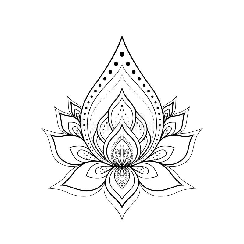 Lotus Mandalas for Greeting Card, Invitation, Henna Drawing and Tattoo