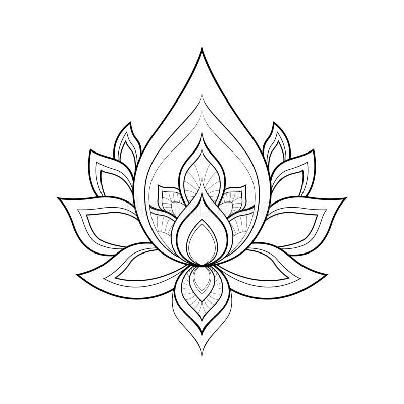 Simple Lotus Mandala Drawing - pic-flamingo