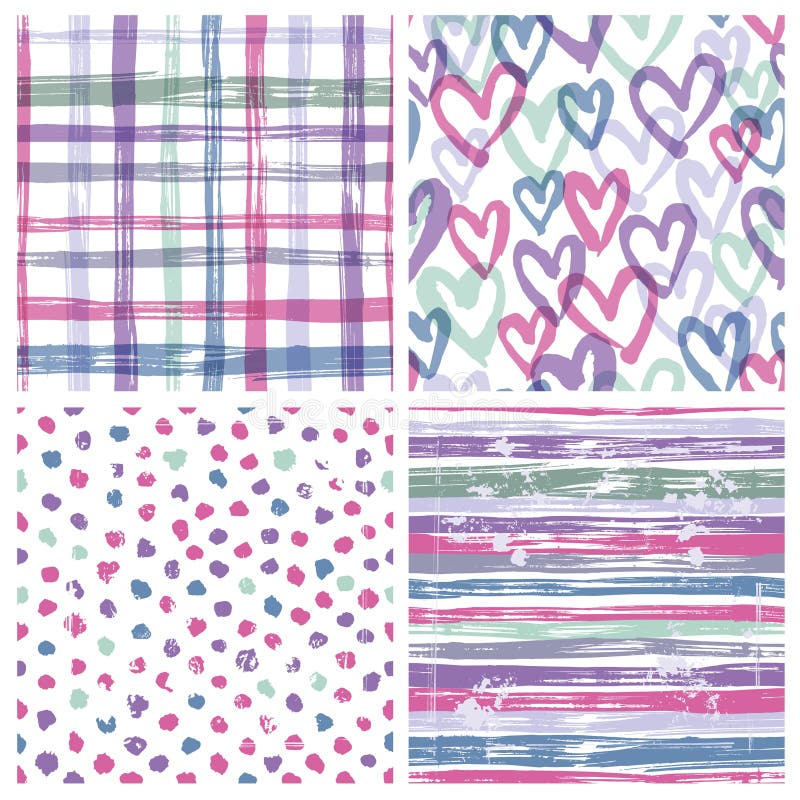 Set of four seamless patterns