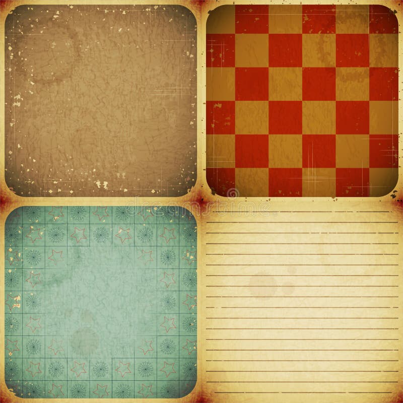 Set of four vintage backgrounds