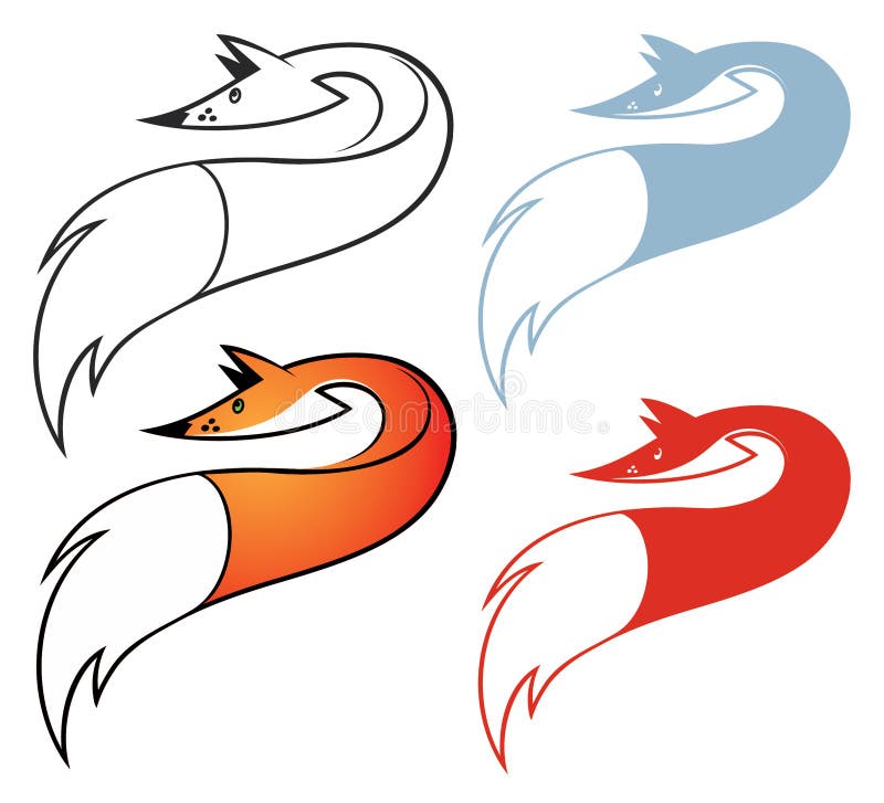 Set of fox symbols vector illustration