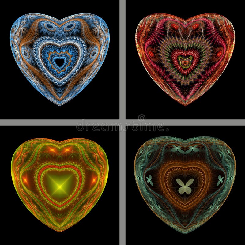 Set of Fractal Hearts