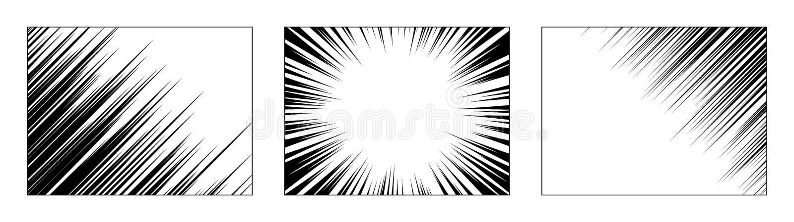 Radial Line Drawing Action Speed Lines Stripes Stock Illustration