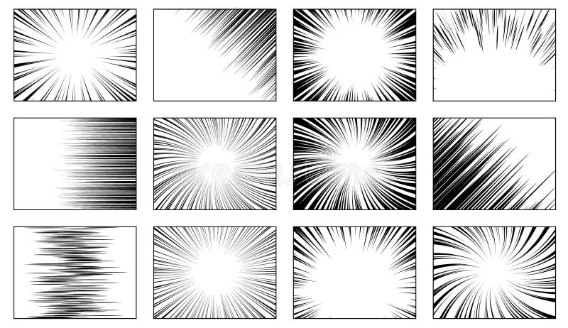 Comic diagonal speed lines and and manga fast motion style effect