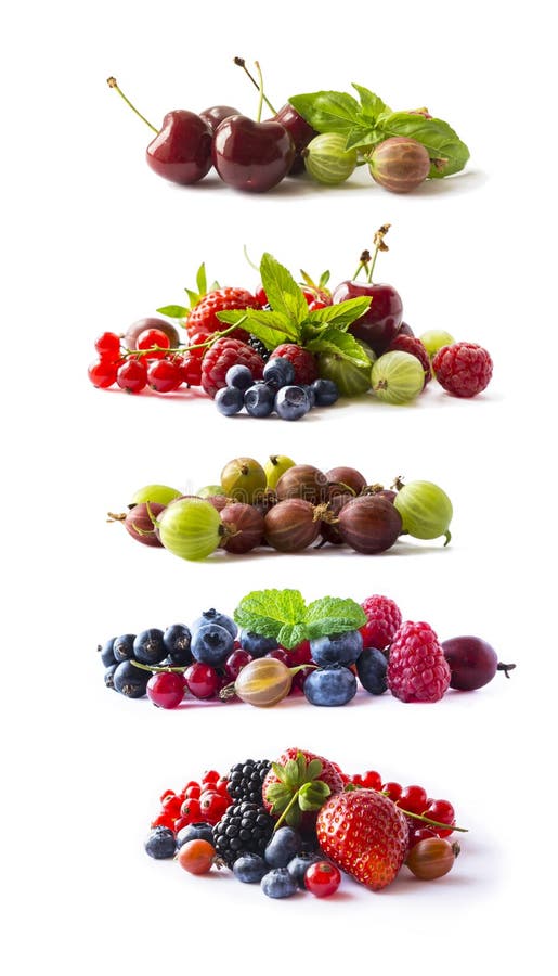 Set of fresh berries isolated a white. Currant, raspberry, cherry, strawberry, gooseberry, mulberry, bilberry, blueberry. Backgrou stock photo Set of fresh berries isolated a white. Currant, raspberry, cherry, strawberry, gooseberry, mulberry, bilberry, blueberry. Backgrou stock photo