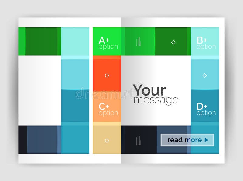 Set of front and back a4 size pages, business annual report design templates. Geometric square shapes backgrounds. Vector illustration royalty free stock photography Set of front and back a4 size pages, business annual report design templates. Geometric square shapes backgrounds. Vector illustration royalty free stock photography