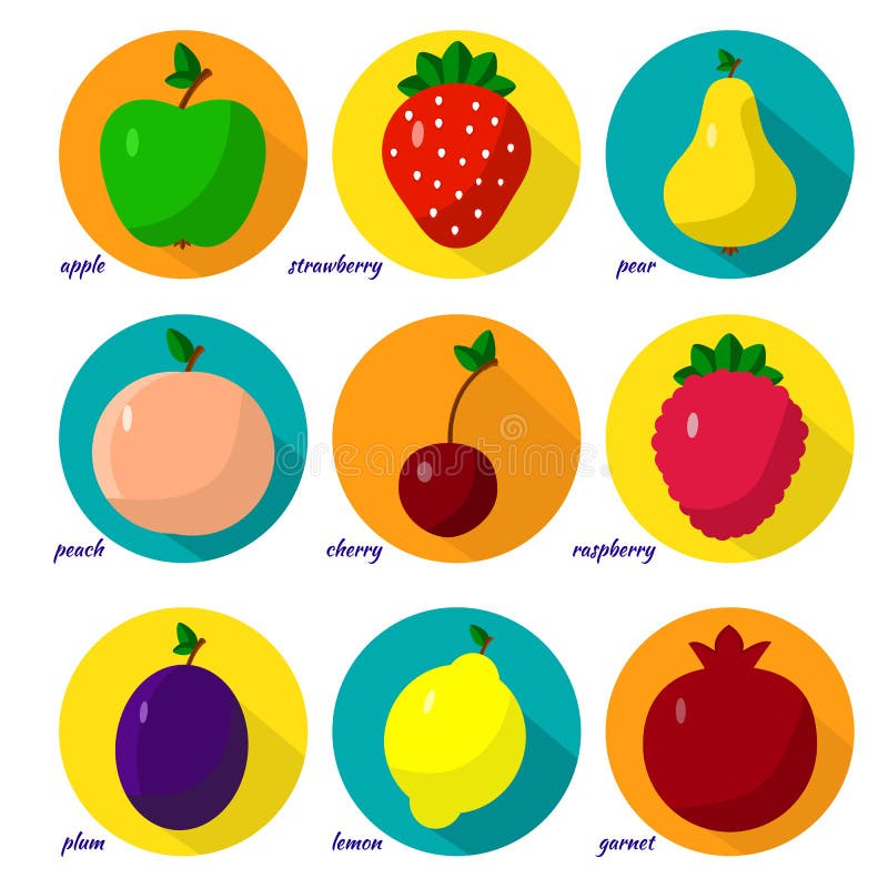 Set of fruits, berries stock vector. Illustration of concept - 52826761