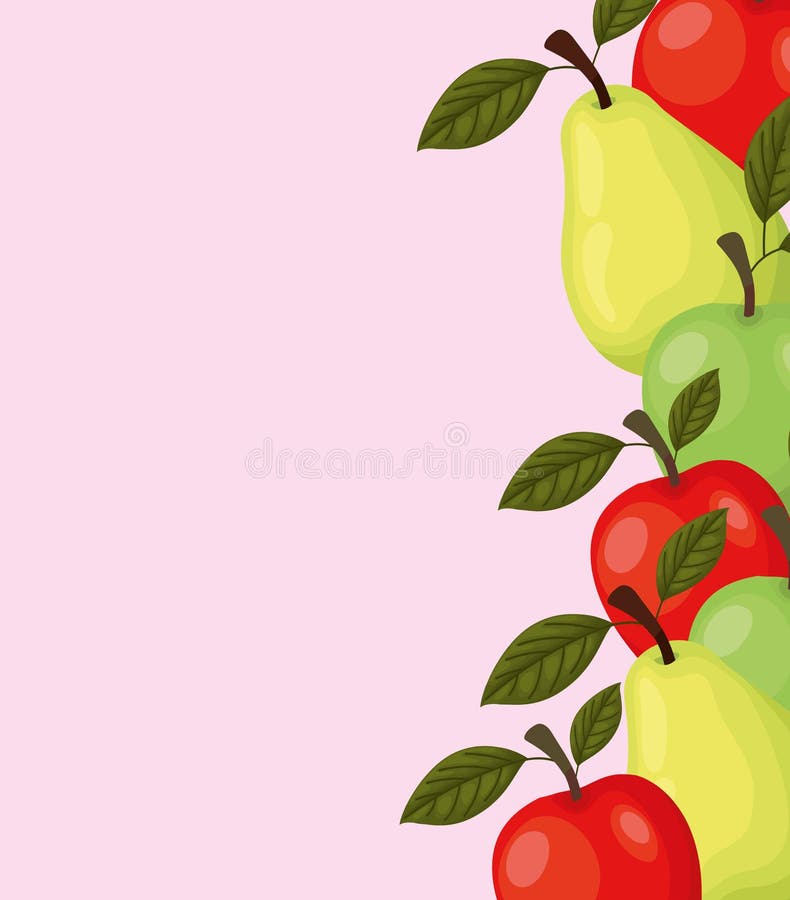 Set of fruits icons in a pink background royalty free illustration