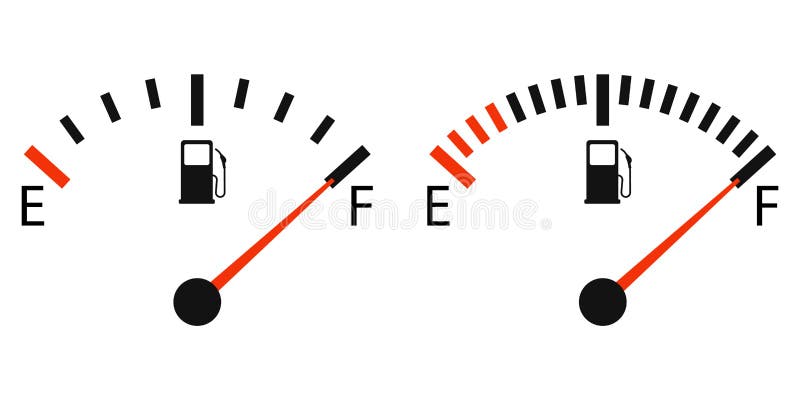 Set of Fuel Gauge Icon Showing Full. Vector Illustration Stock Vector