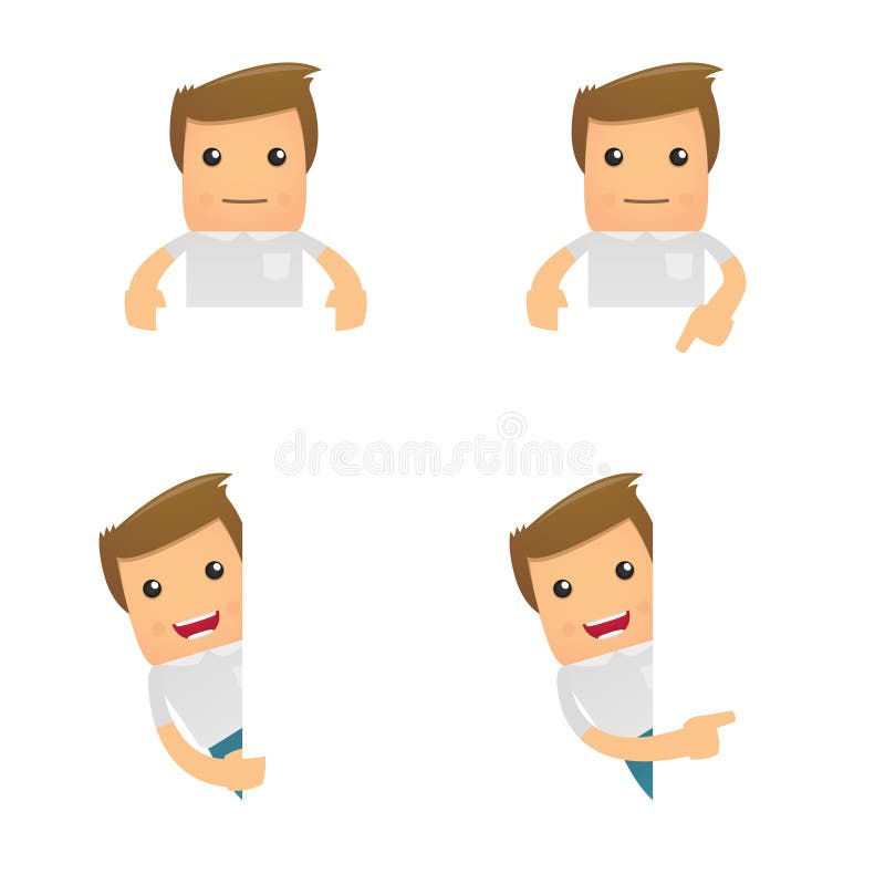 Set of funny cartoon casual man royalty free illustration Set of funny cartoon casual man royalty free illustration