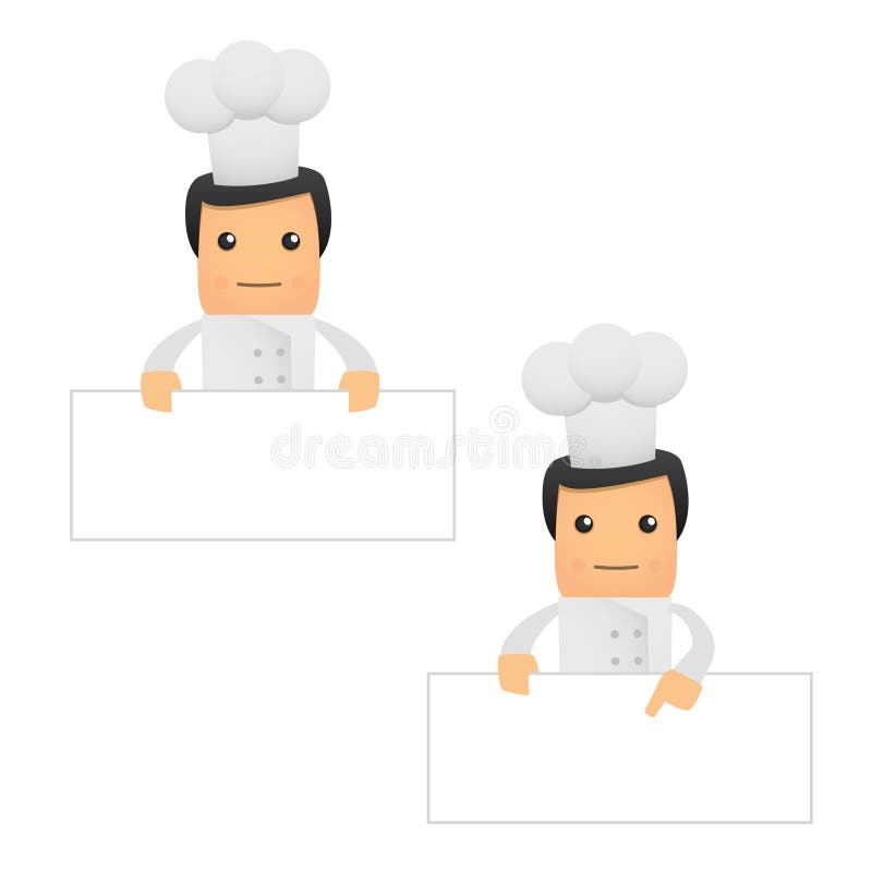 Set of funny cartoon chef stock vector. Illustration of cheerful - 18242359
